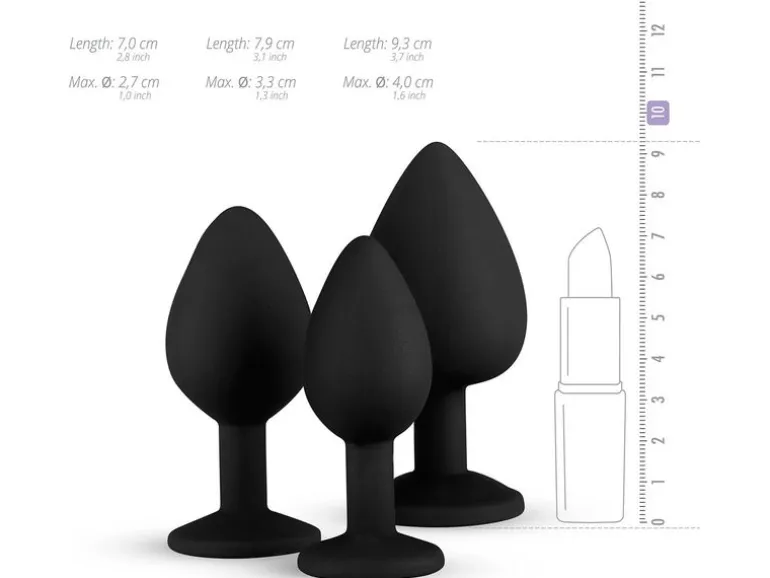 Easytoys Anal Plug aus Silikon mit Diamant Schwarz