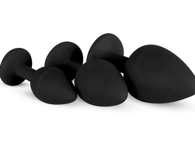 Easytoys Anal Plug aus Silikon mit Diamant Schwarz
