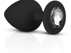 Easytoys Anal Plug aus Silikon mit Diamant Schwarz
