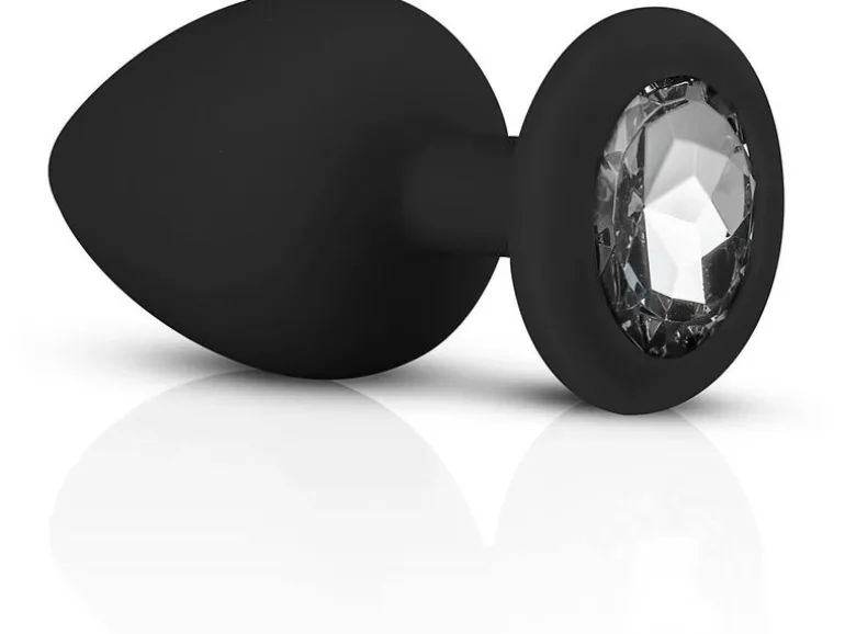 Easytoys Anal Plug aus Silikon mit Diamant Schwarz