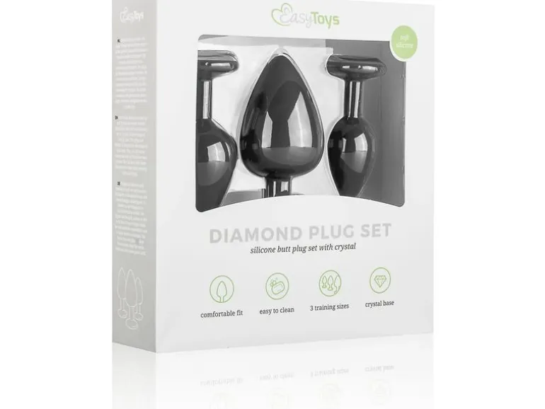 Easytoys Anal Plug aus Silikon mit Diamant Schwarz