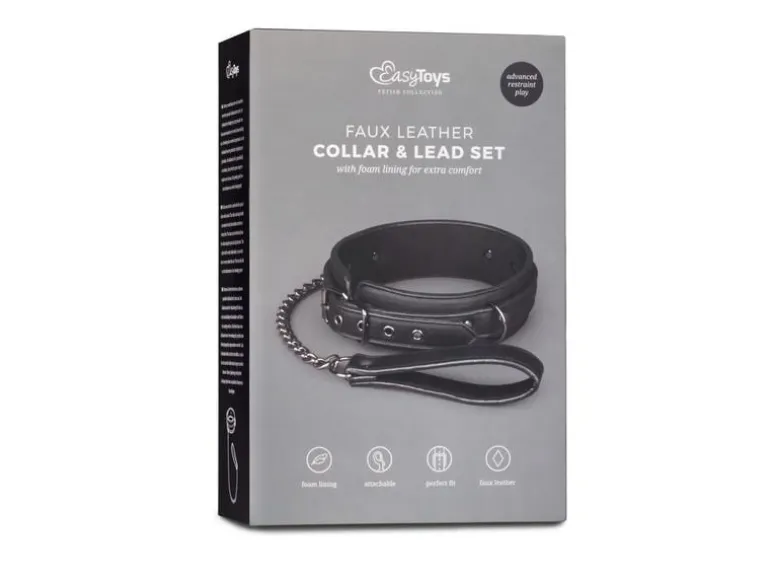 Easytoys Fetish Collection Fetisch Halsband mit Leine Schwarz