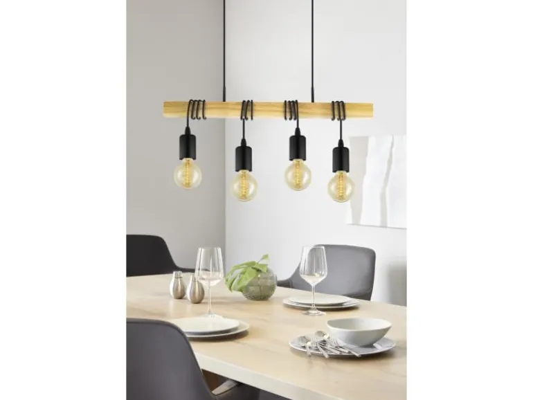 EGLO Leuchten Pendelleuchte TOWNSHEND 4x E27 Schwarz