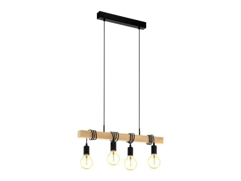 EGLO Leuchten Pendelleuchte TOWNSHEND 4x E27 Schwarz