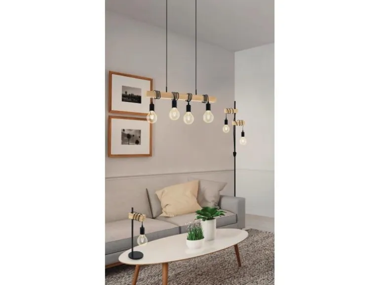 EGLO Leuchten Pendelleuchte TOWNSHEND 4x E27 Schwarz