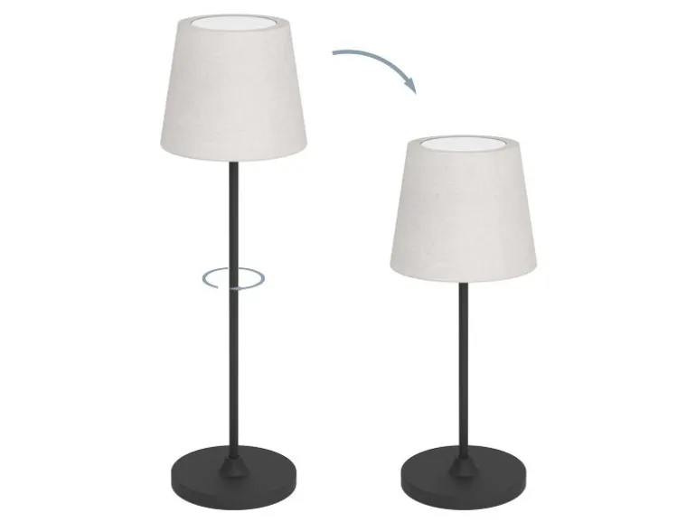 EGLO Leuchten Tischleuchte Leonero Akku H:340 LED-CCT Touch Weiss