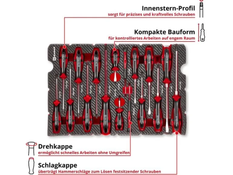 Einhell E-Case 17-tlg., Chrom-Vanadium-Stahl