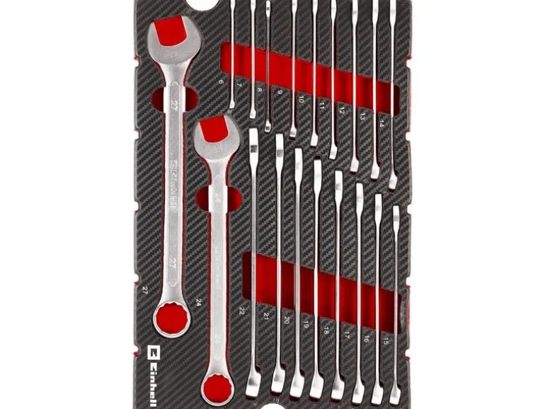 Einhell Einleger E-Case Gabelringschlüssel-Set, 19-teilig,