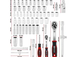 Einhell Einleger E-Case Stecknüsse und Ratschen, 60-tlg.