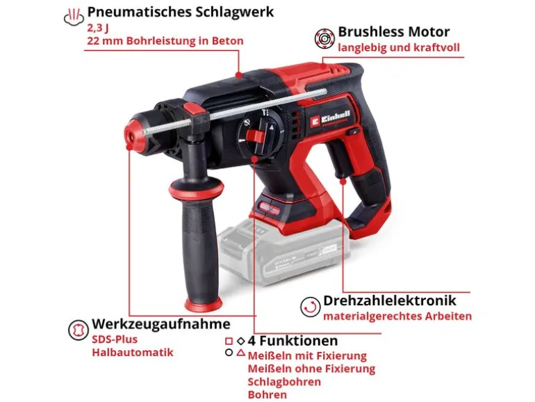 Einhell Professional Akku-Bohrhammer TP-HD 18/22 Li Solo