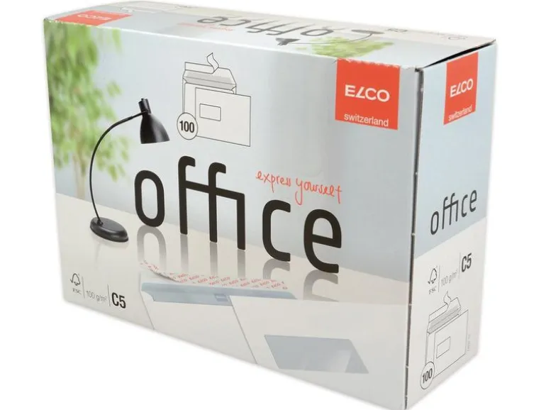 ELCO Couvert Office Box C5 mit Fenster links, 100 Stück