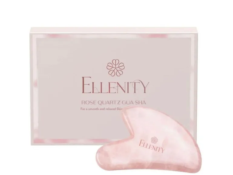 ELLENITY Rosenquarz Gua Sha Rosenquarz Gua Sha Gesichtsmassagegerät
