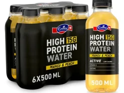 Emmi HIGH PROTEIN WATER Mango und Peach 6 x 500 ml