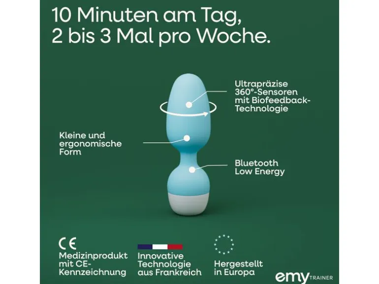 Emy Beckenbodentrainer mit App-Steuerung Blau Weiss