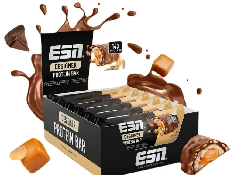 ESN Riegel Designer Bar Erdnuss-Caramel, 12 x 45 g