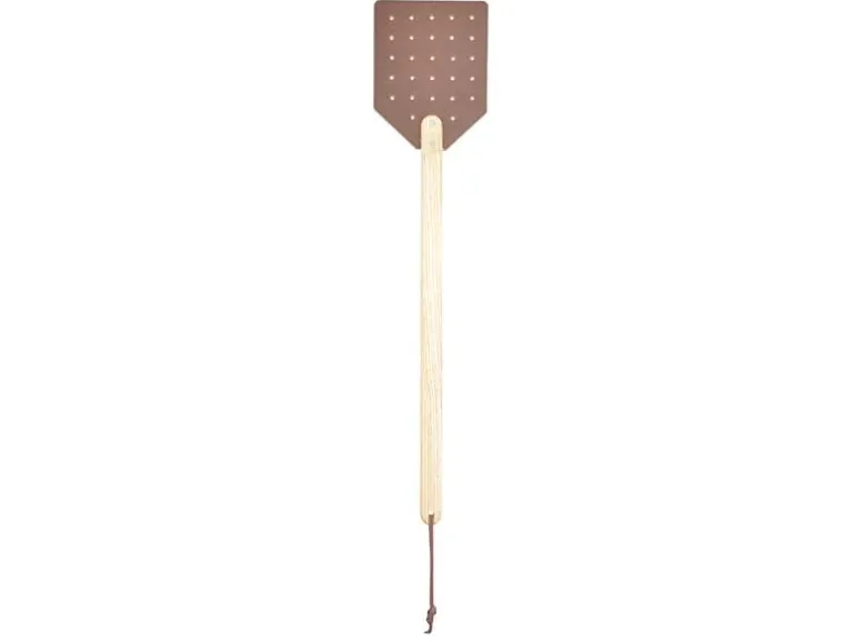 Esschert Design Fliegenklatsche aus Leder Braun