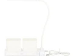 Esschert Design Pflanzenlampe Kunststoff 2 Töpfe Weiss USB