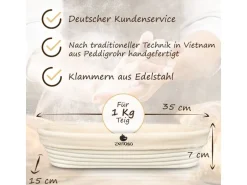 Exitoso Gärkorb Beige/Weiss Ø35 x 15 cm