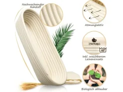 Exitoso Gärkorb Beige/Weiss Ø35 x 15 cm