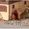 Faller Hundehütte mit Hund H0