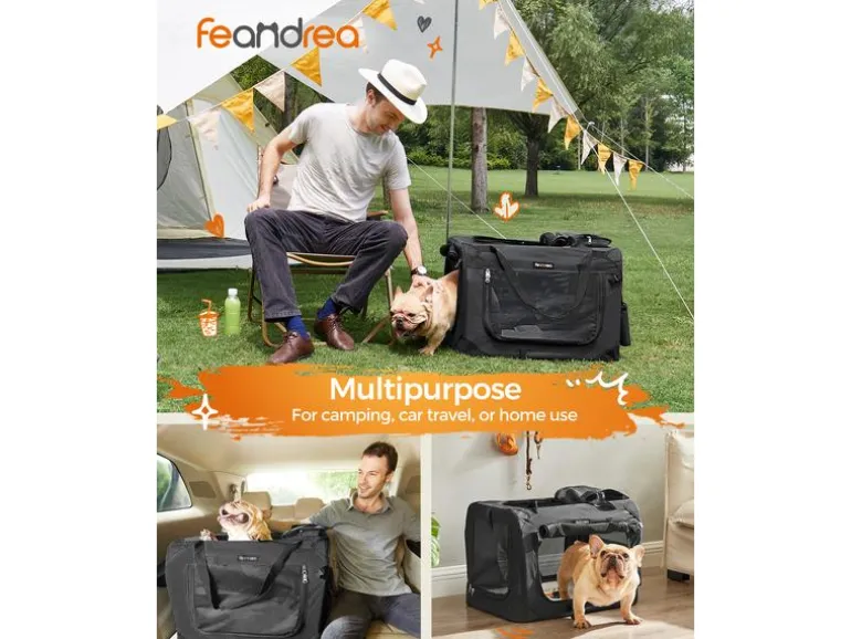Feandrea Transportbox Haustier, M, Schwarz