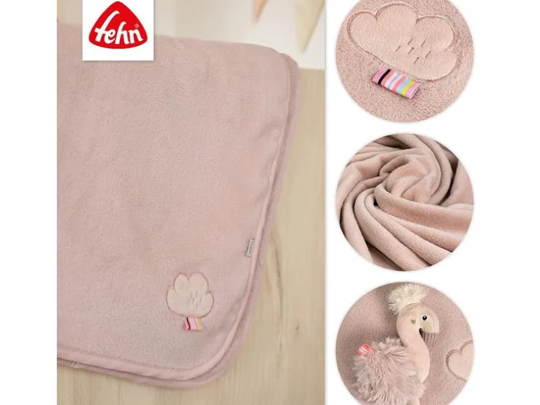 fehn Geschenkset Kuscheldecke Flamingo