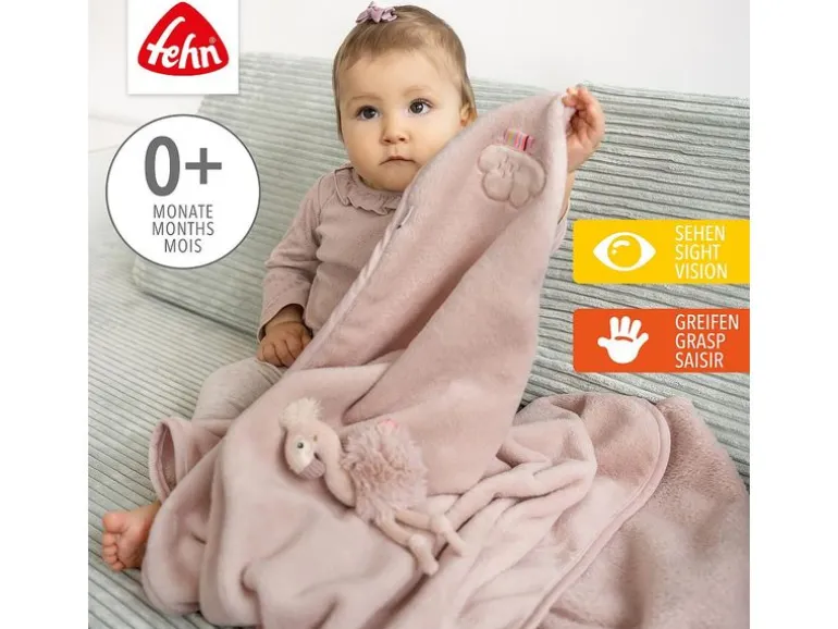 fehn Geschenkset Kuscheldecke Flamingo