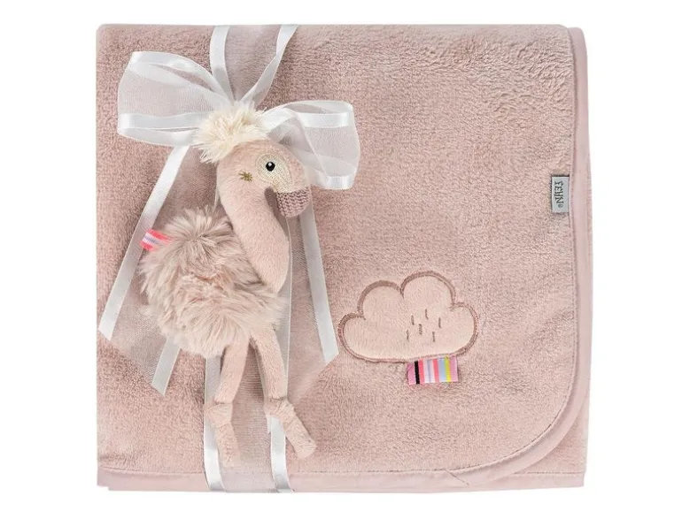 fehn Geschenkset Kuscheldecke Flamingo