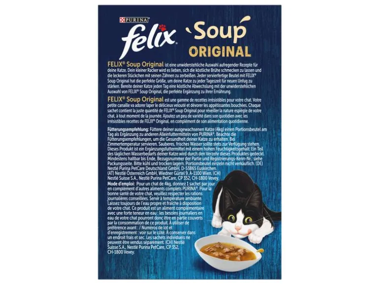 Felix Nassfutter Soup Original Fisch 6 x 48g
