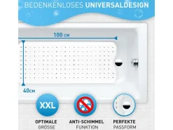 Flipline rutschfest, BPA-frei 40 x 100 cm, Weiss