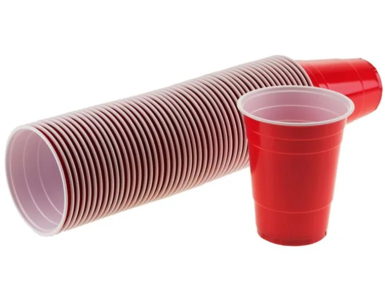 FTM Einwegbecher Beer Pong , 50 Stück, Rot