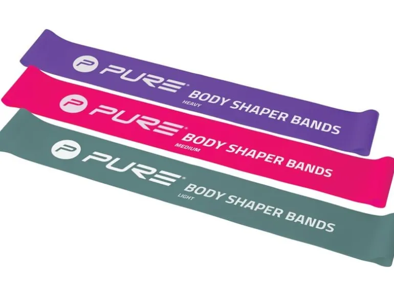 FTM Fitnessband 3er-Set, leicht bis stark, Lila/Rosa/Grau