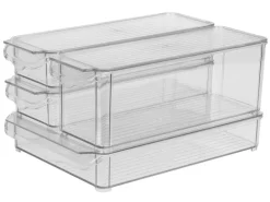 FTM Kühlschrankorganizer 4-teilig, Transparent