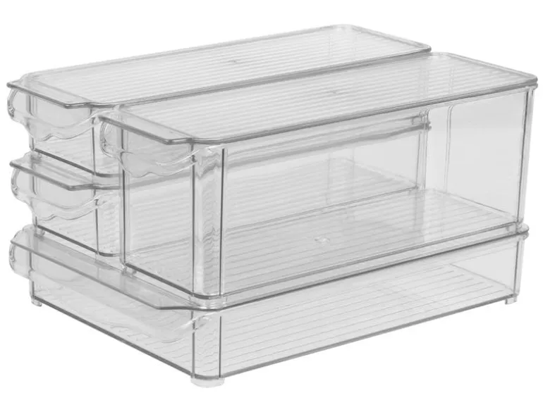 FTM Kühlschrankorganizer 4-teilig, Transparent
