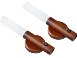 FTM Wandleuchte mit Lichtsensor, Dunkelbraun, 2 Stk.