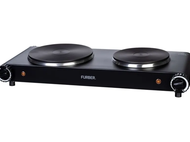 FURBER Doppelkochplatte Schwarz, 1500 W / 1000 W