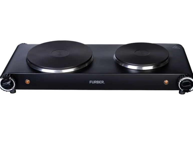FURBER Doppelkochplatte Schwarz, 1500 W / 1000 W