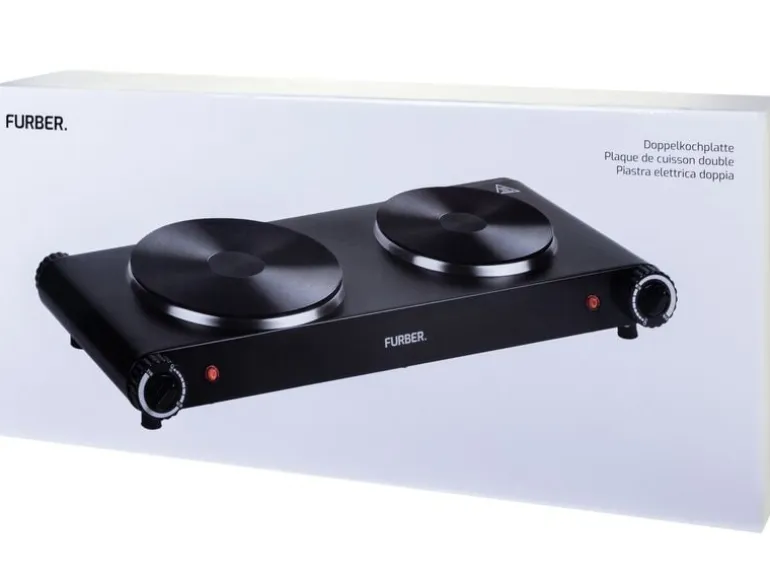 FURBER Doppelkochplatte Schwarz, 1500 W / 1000 W