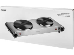 FURBER Doppelkochplatte Silber, 1500 W / 1000 W