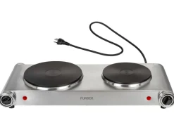 FURBER Doppelkochplatte Silber, 1500 W / 1000 W