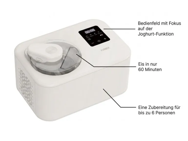 FURBER Glacemaschine Luigi Compact 1.2 l, Weiss