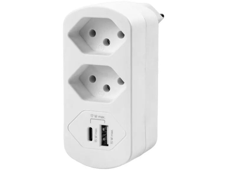 FURBER.power Mehrfachstecker Flexo 2 x T13, USB-A, USB-C, drehbar
