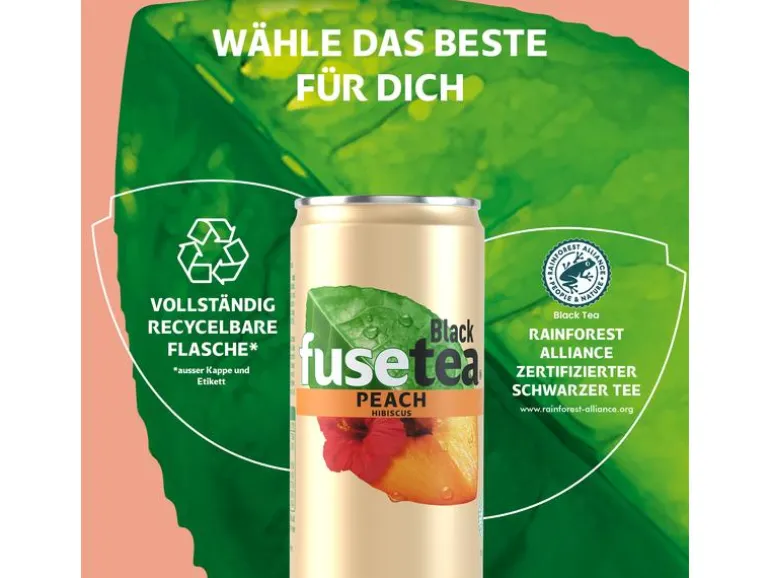 Fusetea Black Ice Tea Peach-Hibiscus 6 x 0.33 l
