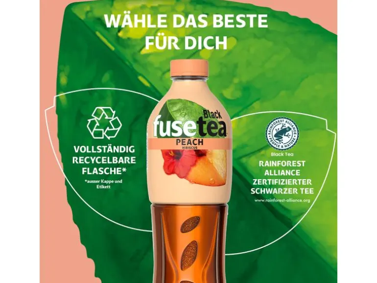 Fusetea Black Ice Tea Peach-Hibiscus 6 x 0.5 l