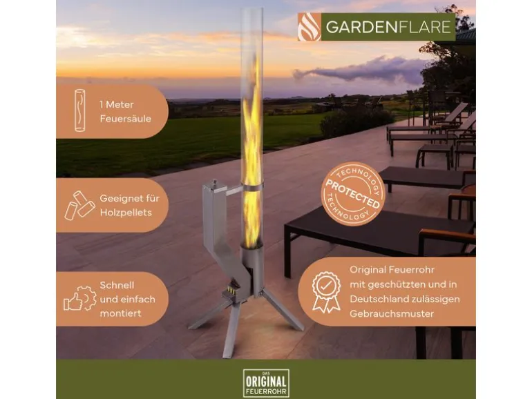 Gardenflare Klassik Feuerrohr Silber