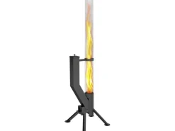 Gardenflare Premium Feuerrohr Edelstahl Schwarz