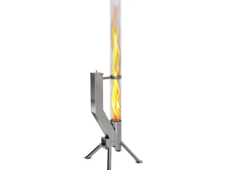 Gardenflare Premium Feuerrohr Edelstahl Silber