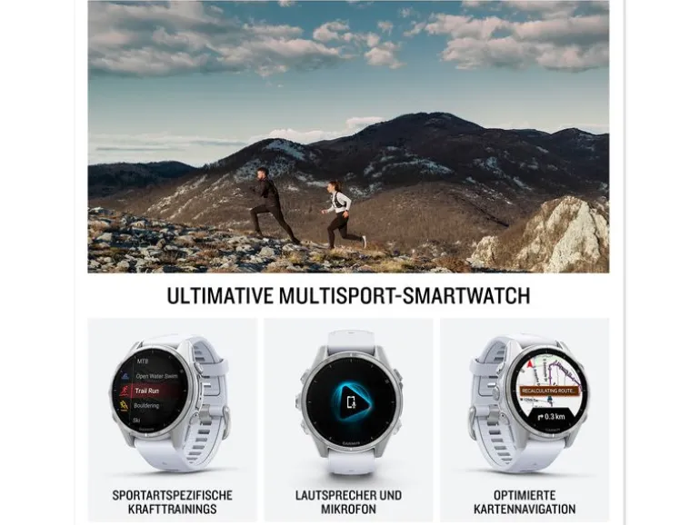 GARMIN Sportuhr Fenix 8 AMOLED, 43 mm Weiss