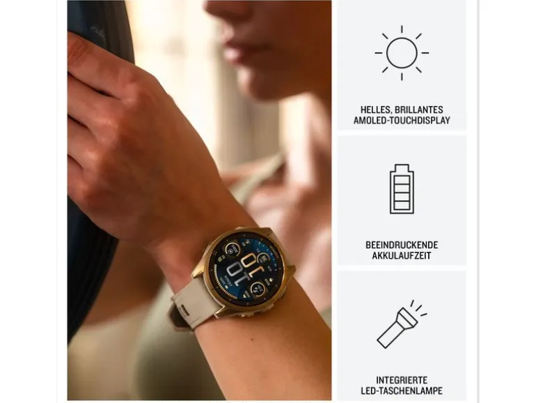 GARMIN Sportuhr Fenix 8 AMOLED, 43 mm Weiss
