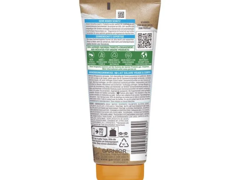 Garnier Ambre Solaire Sonnenmilch Ambre Solaire Sensitive expert+ LSF 50+ 175 ml